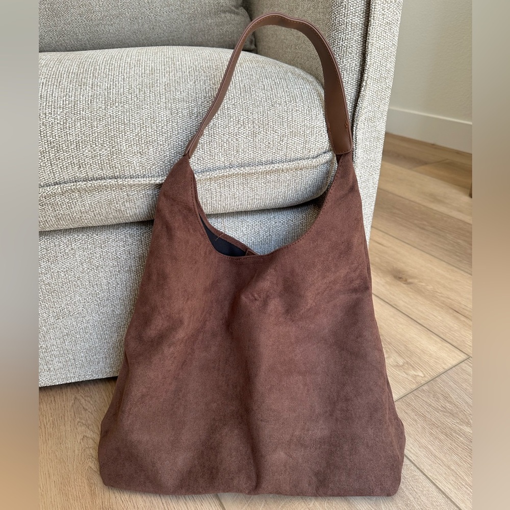 NEW On-Trend Brown Suede Bag